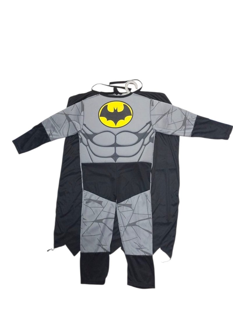 Batman Kids Costume with Belt, Cape & Plastic Mask – Size S for Ages 2 to 4 Years - Image 1