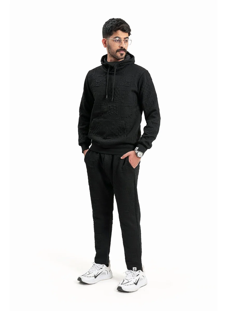 Wecre8 Men Black Hoodie and Pants Set by WECRE8