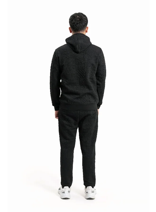 Wecre8 Men Black Hoodie and Pants Set