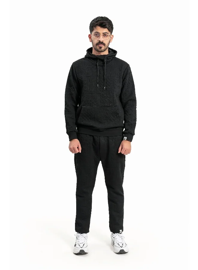 Wecre8 Men Black Hoodie and Pants Set