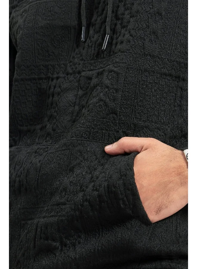 Wecre8 Men Black Hoodie and Pants Set