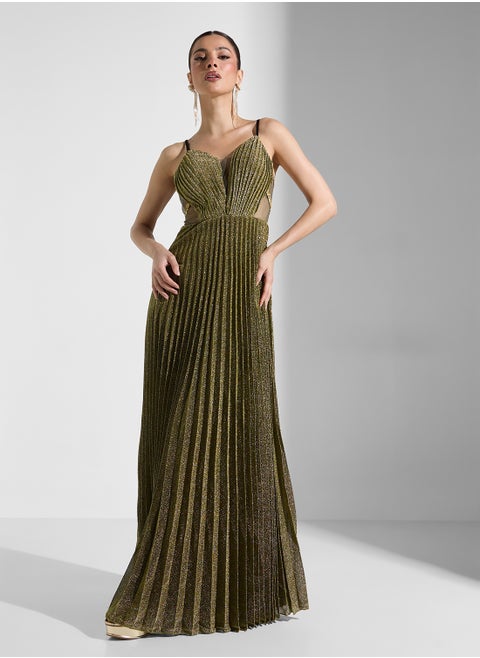 Shimmer Dress With Pleats