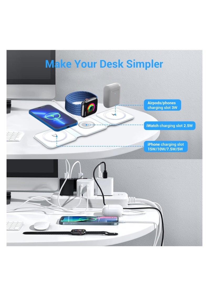 إلترازون Magnetic Foldable Ultra-Thin Mobile Phone Watch Stand Charger 15W - Image 4
