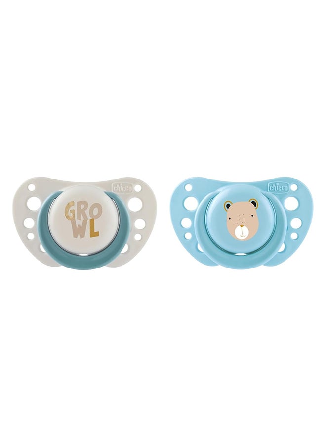 Chicco Pack Of 2 Physioforma Air Silicone Soother, 0 - 6 M, Blue  - Image 1