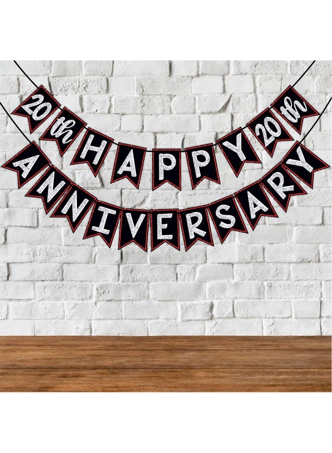 ووبوكس لافتة ووب بوكس للاحتفال بالذكرى السنوية العشرين، باللونين الأحمر اللامع والأسود، زينة لحفلات الذكرى السنوية - Image 1