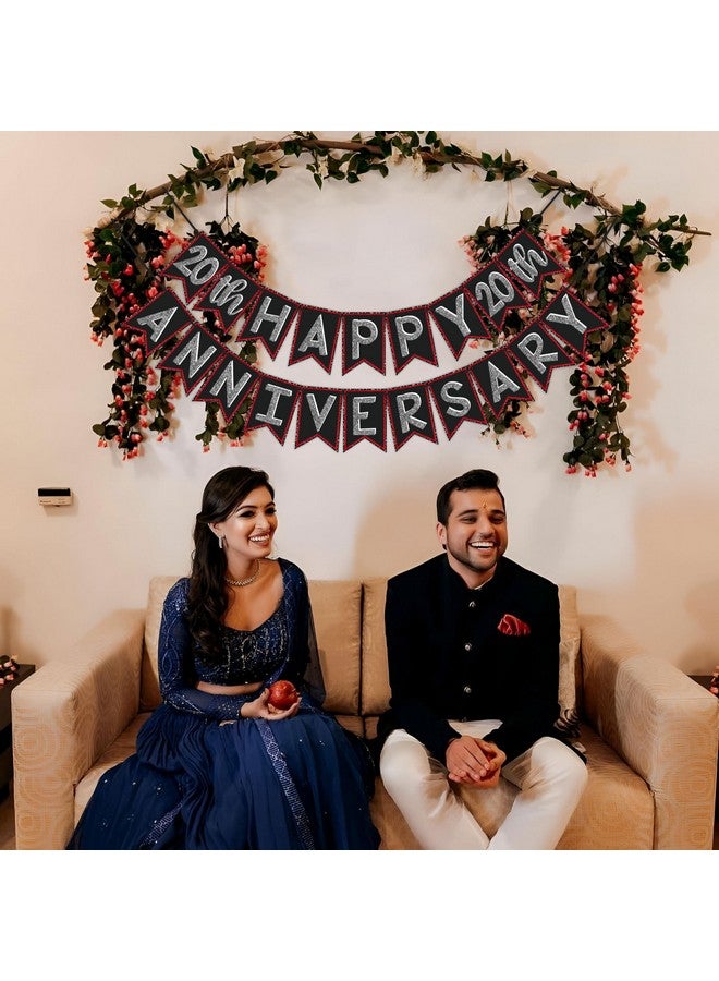 ووبوكس لافتة ووب بوكس للاحتفال بالذكرى السنوية العشرين، باللونين الأحمر اللامع والأسود، زينة لحفلات الذكرى السنوية - Image 5