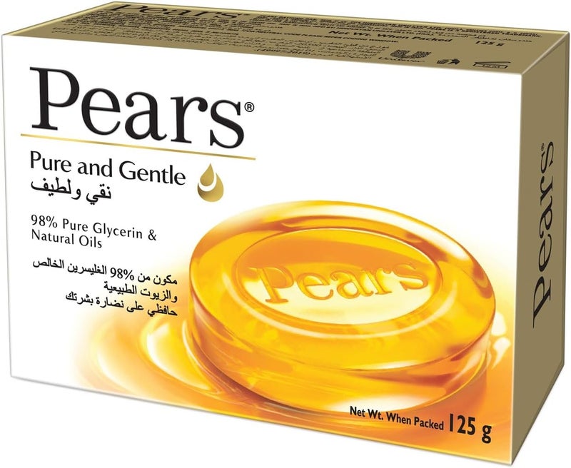 Pears Pure & Gentle Bar Soap with Glycerin & Natural Ingredients, 125g - Image 1