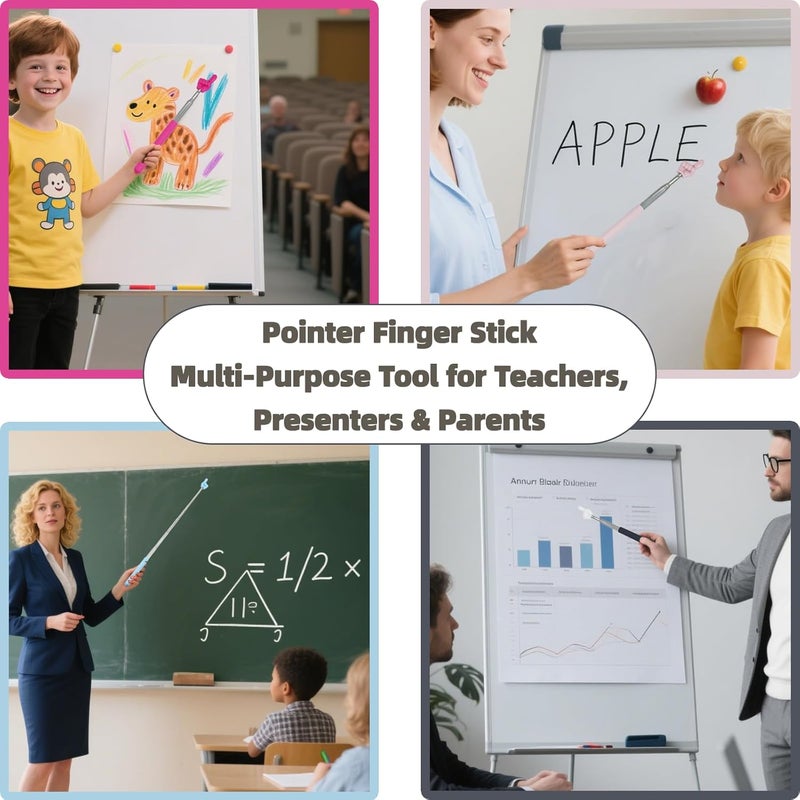 Atdcoek Set of 4 Bright Color Telescopic Pointers for Teachers, Perfect for Children's Reading and Presentation - Image 3