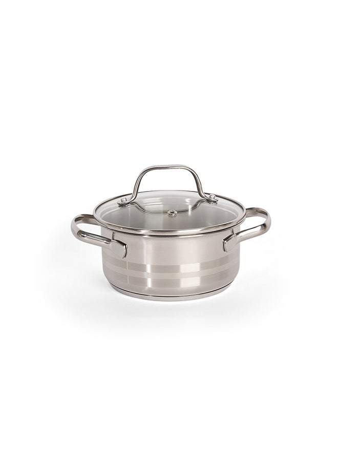 ايست من نون 11 Piece Premium Stainless Steel 304 (18/10 Cr) tri-ply bottom cookware set, 1x14cm Saucepan, 1x16cm Casserole with Lid, 1x20cm Casserole with Lid, 1x20cm Low Casserole, 1x24cm Casserole with Lid, 1x20cm Frypan, 1x24cm Frypan, 1xFoldable Steam Insert (Fits 20-24cm)  - Image 5