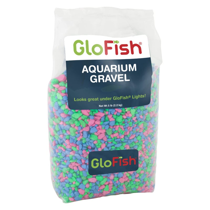 GloFish Aquarium Gravel, Pink/Green/Blue Mix, Complements GloFish Tanks, 5 Pounds - Image 1