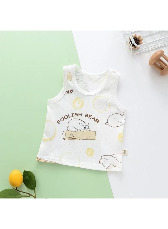 2 Pack Baby Summer Vest Pure Cotton Baby Sleeveless Top Children's Summer Wear Thin Boneless Belly Vest