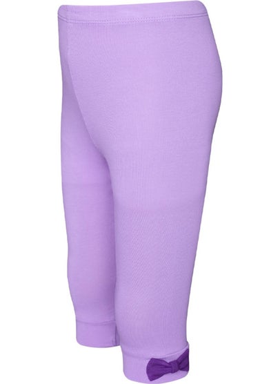 Lovetti Lilac Basic Girl Bow Knee Length Leggings Capri 