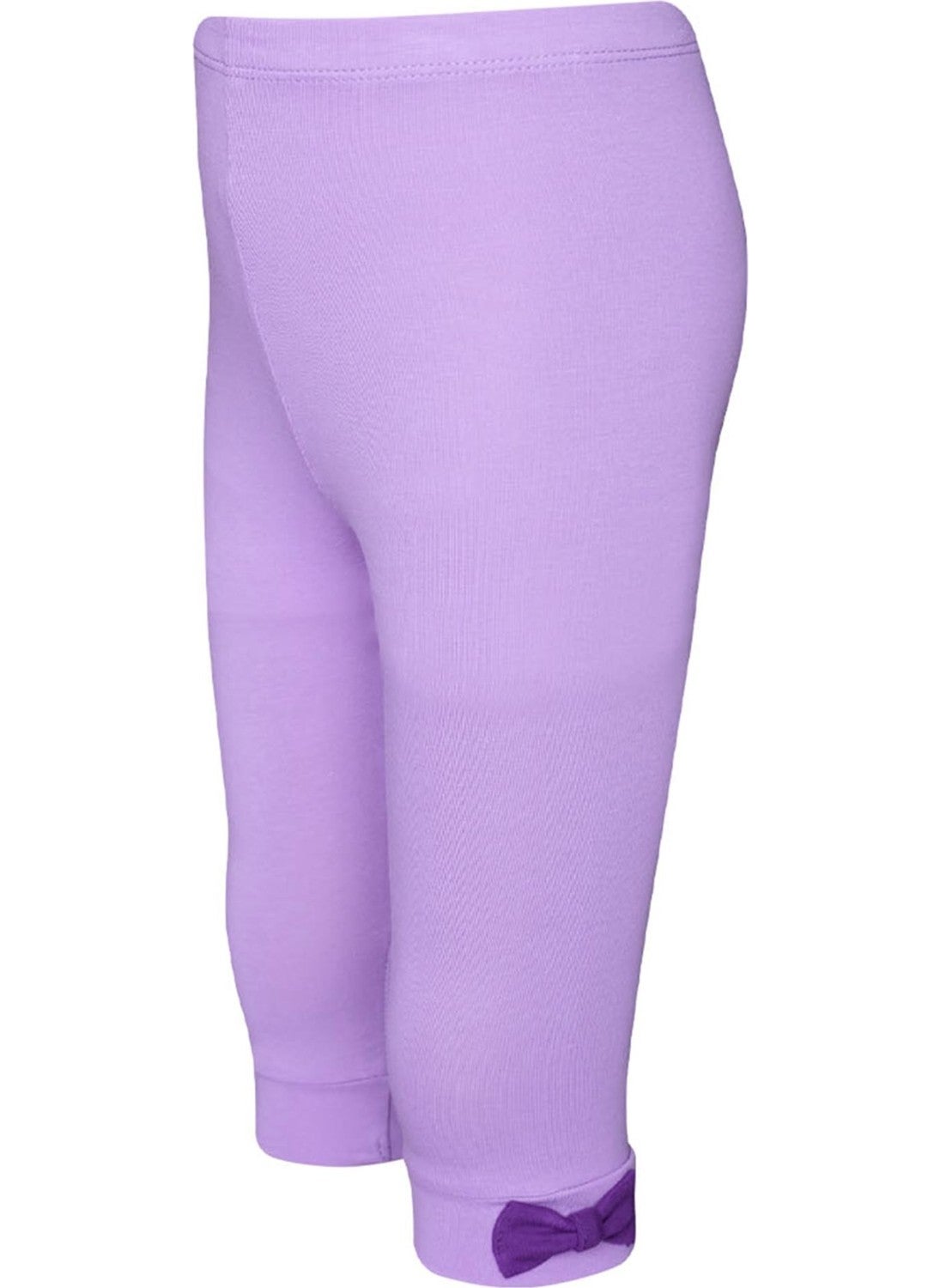 Lovetti Lilac Basic Girl Bow Knee Length Leggings Capri 