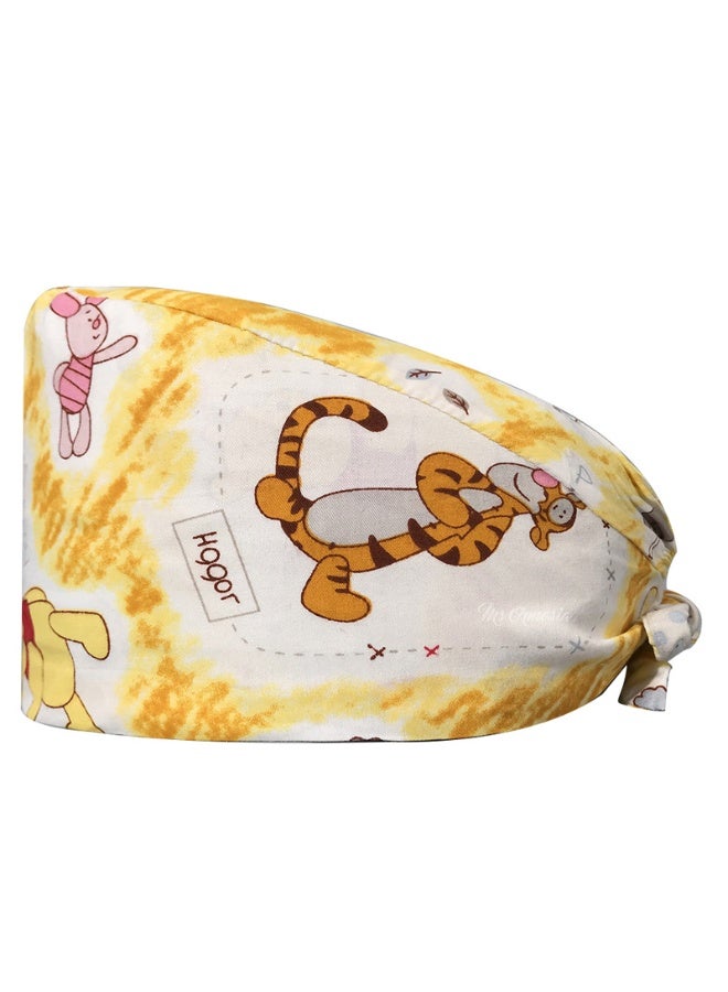 NIBEMINENT Surgical Scrub Cap Printing Medical Working Hat  Cotton Women Men Beautician Dust Proof Cooking Chef Nurse Head Caps