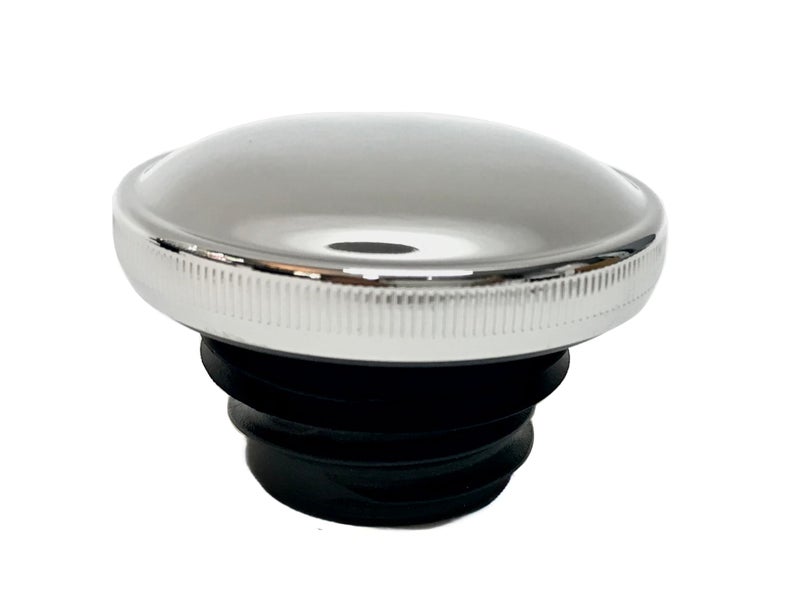 Knurled Screwin Ratcheting Chrome Vented Gas Cap Motorcycle Tank Sportster Bobber Harley Davidson Dyna Chopper Fuel Caps Bike OEM 6127292A 91A Drag Specialties P299898 390135 V Twin 380325 Softail