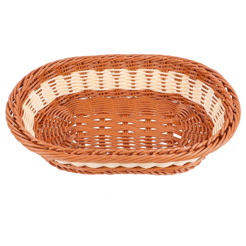 Oval Woven Plastic Storage Basket For Kitchen Fruit Vegetable And Bread Organizer - Image 2