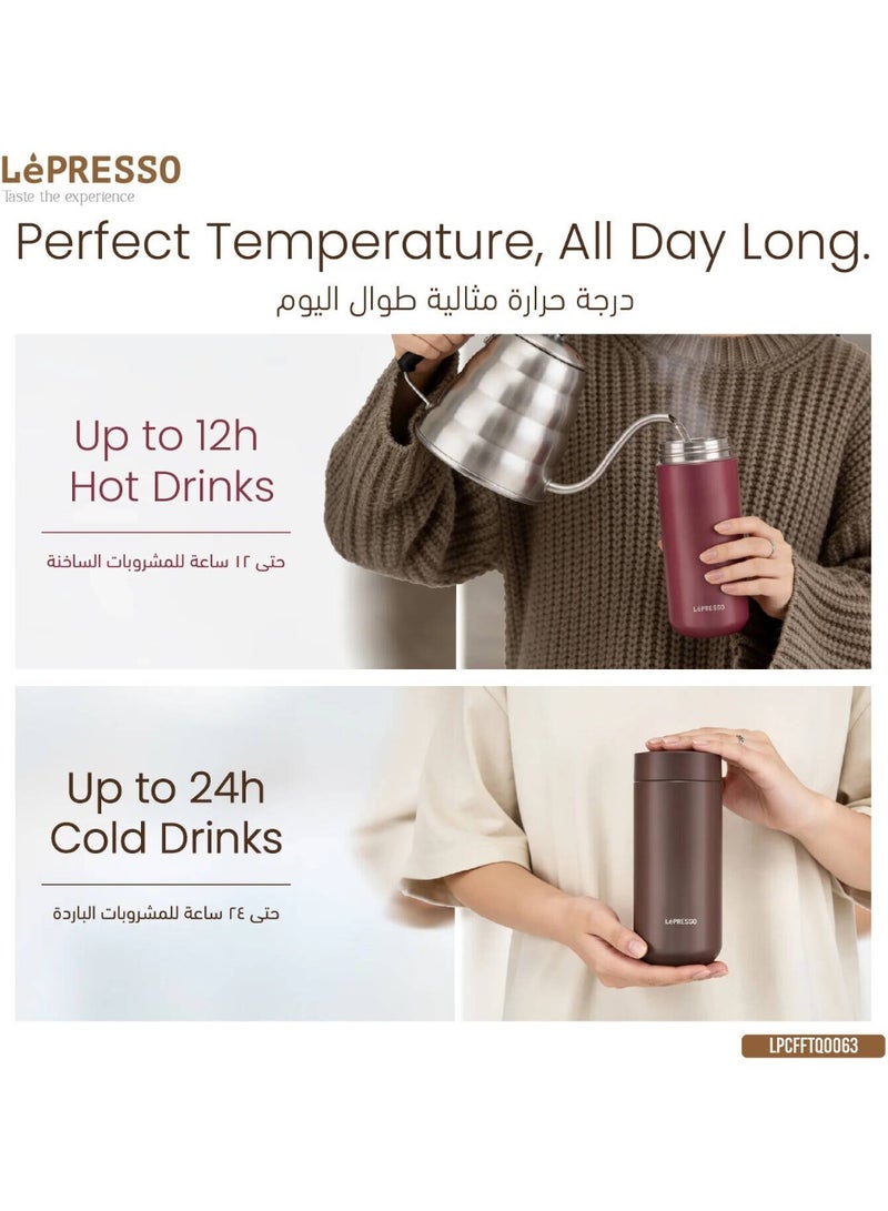 Lepresso Trio Tumbler 3-in-1 Insulated Hot & Cold Drink with TripleQuench Lid 520ml, Brown | LPCFFTQ0063BR - Image 2