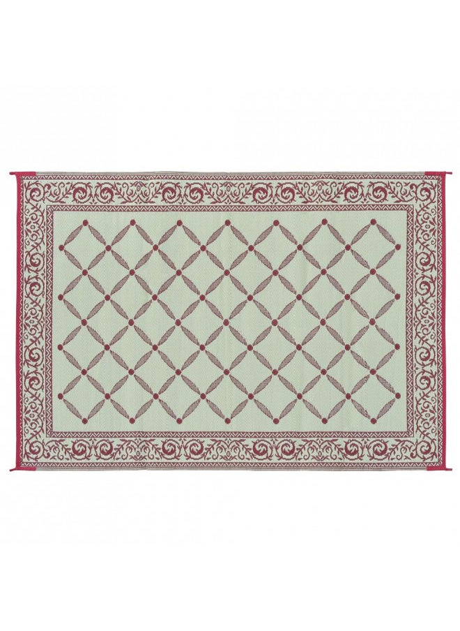 Stylish Camping 116095 6-feet by 9-feet Reversible Mat, Plastic Straw Rug, Large Floor Mat for Outdoors, RV, Patio, Backyard, Picnic, Beach, Camping (Burgundy/Beige)