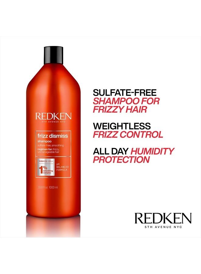 Redken Frizz Dismiss Shampoo | For Frizzy Hair | Smooths Hair & Manages Frizz | Sulfate Free | 33.8 Fl Oz - Image 3