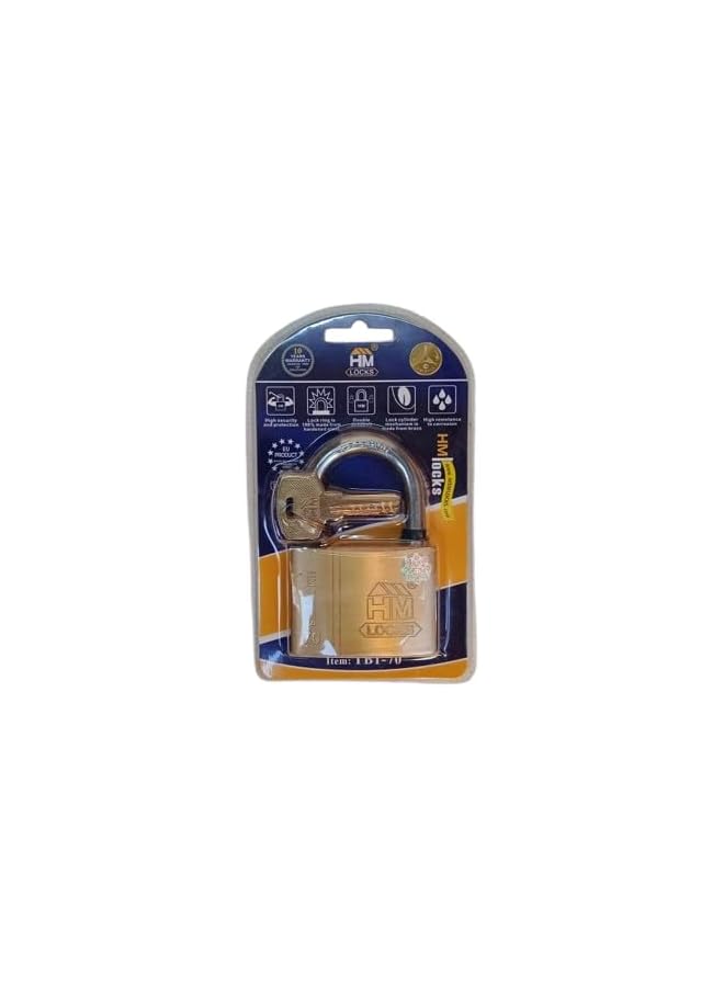 PROMASS MSM High Security Pad lock 70 MM, Double Deadbolt, Hardened Steel Ring, Brass Cylinder, Corrosion Resistant  - Image 3