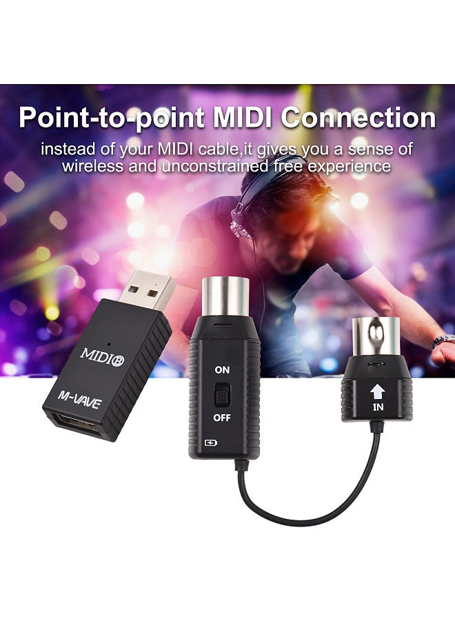 M-VAVE - MS1 Mini Wireless Transmission System MIDI System MIDI Wireless Adapter Plug and Play Support for Devices with MIDI Interface - Image 1