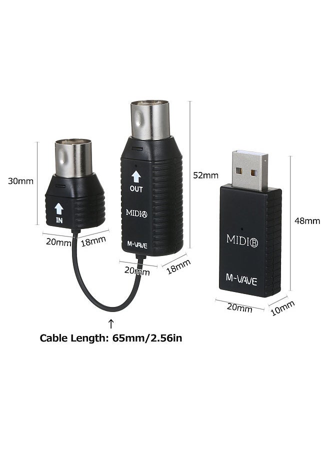 M-VAVE - MS1 Mini Wireless Transmission System MIDI System MIDI Wireless Adapter Plug and Play Support for Devices with MIDI Interface - Image 1