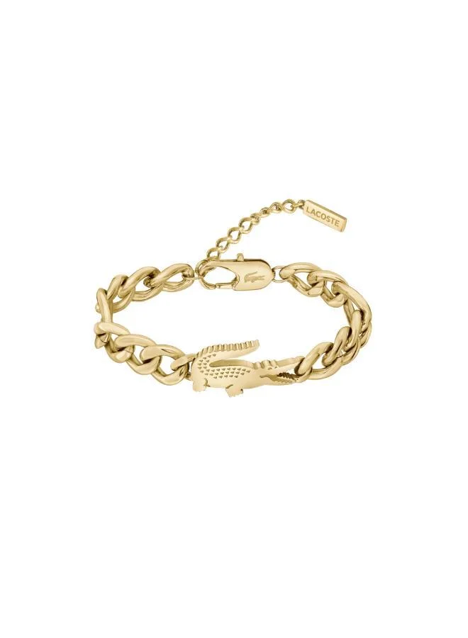 Lacoste Crocodile Collection Chain Bracelet Unisex In Yellow Gold With A Crocodile-Shaped Charm - 2040374