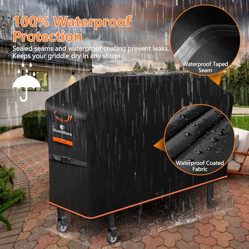 GuardKove Griddle Cover for Blackstone 28" Griddle with Hood, 2026 Upgraded 1000D Heavy Duty Waterproof Flat Top 5483 Grill Cover, Tear & Fade Resistant with Buckle & Air Vents, Fits Blackstone 2 Burner Griddle - Image 3