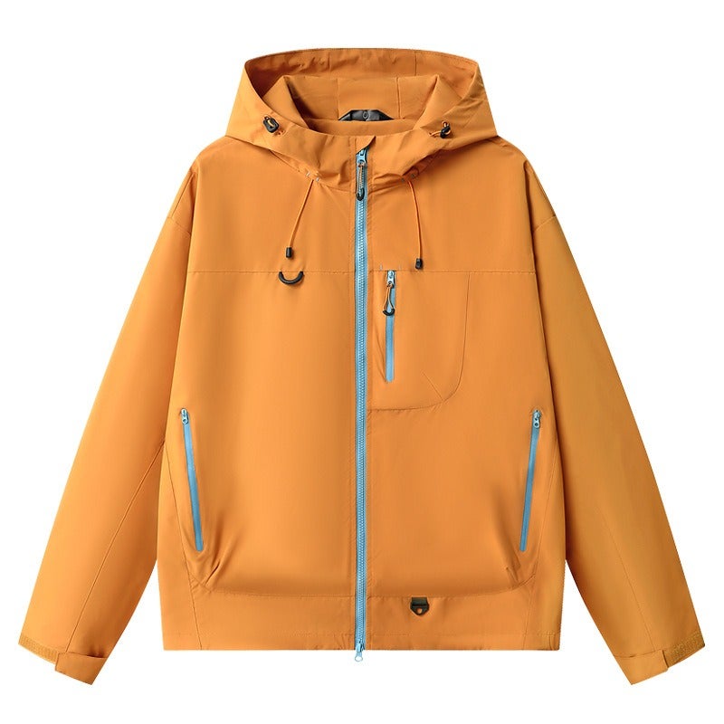 Qi Ta 7870 Outdoor Windproof Waterproof Hooded Jacket for Men Women Youth – Softshell Cargo Mountaineering Windbreaker - Image 4