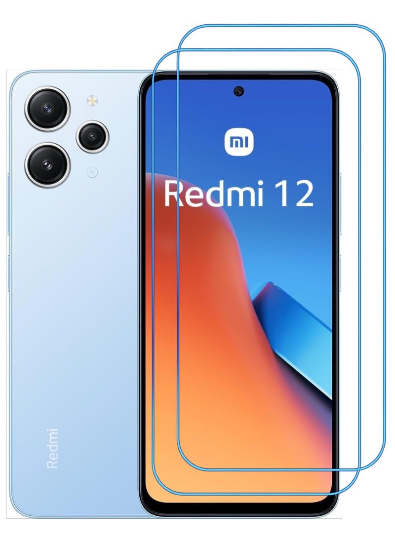ACLIX 2 Pieces Antistatic ESD Dustproof Premium Quality High Definition Clear Tempered Glass Screen Protector Designed For Xiaomi Redmi 12 - Image 1