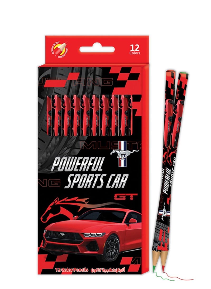 MUSTANG Mustang12 Color Pencils in Flat 