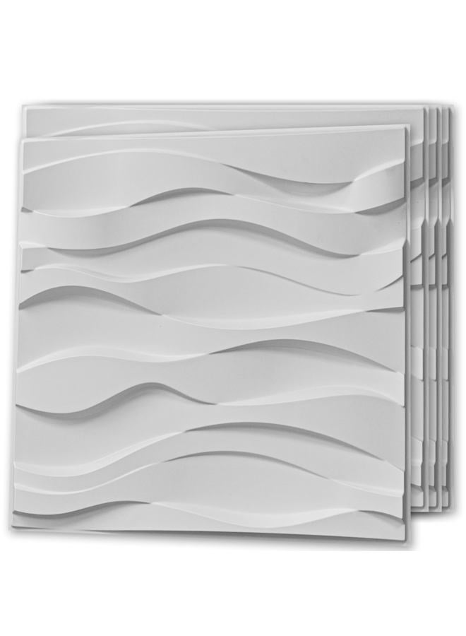 Art3d لوحة جدارية ثلاثية الأبعاد زخرفية، 32 قدم مربع من ديكور الجدران الداخلية من PVC لغرفة المعيشة، غرفة النوم، الردهة، المكتب، مركز التسوق، أبيض - Image 1