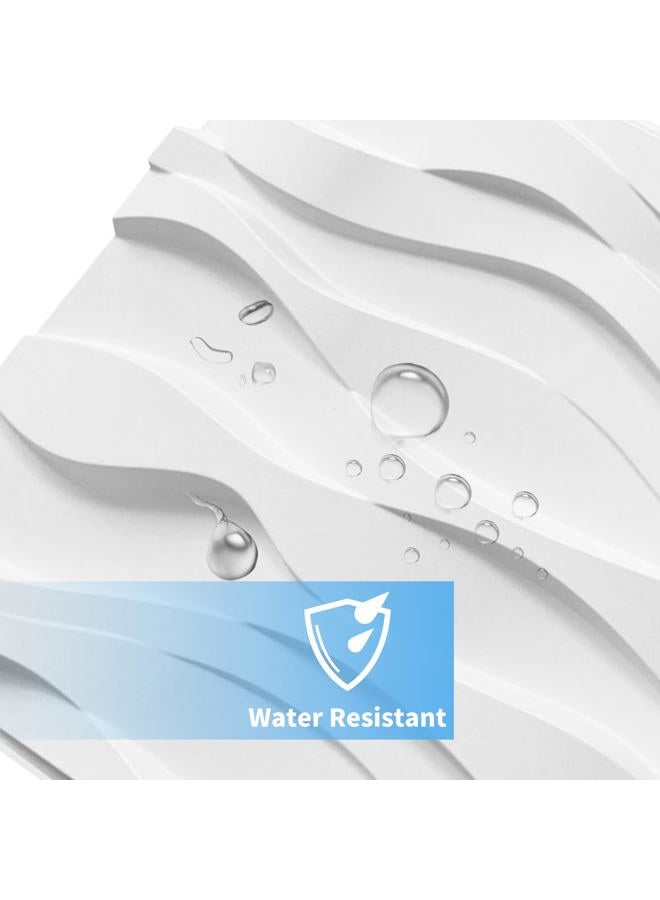 Art3d لوحة جدارية ثلاثية الأبعاد زخرفية، 32 قدم مربع من ديكور الجدران الداخلية من PVC لغرفة المعيشة، غرفة النوم، الردهة، المكتب، مركز التسوق، أبيض - Image 2