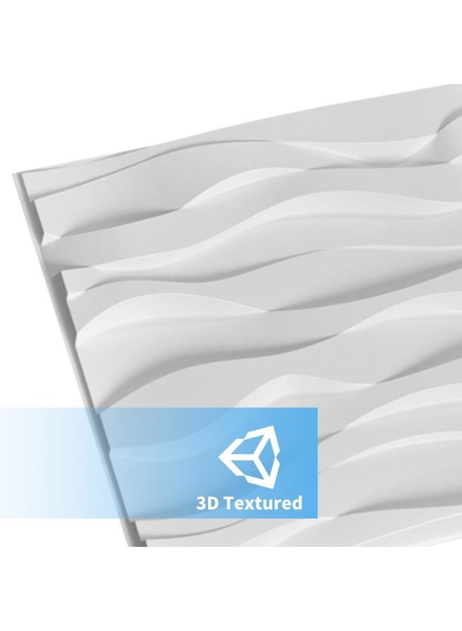 Art3d لوحة جدارية ثلاثية الأبعاد زخرفية، 32 قدم مربع من ديكور الجدران الداخلية من PVC لغرفة المعيشة، غرفة النوم، الردهة، المكتب، مركز التسوق، أبيض - Image 3
