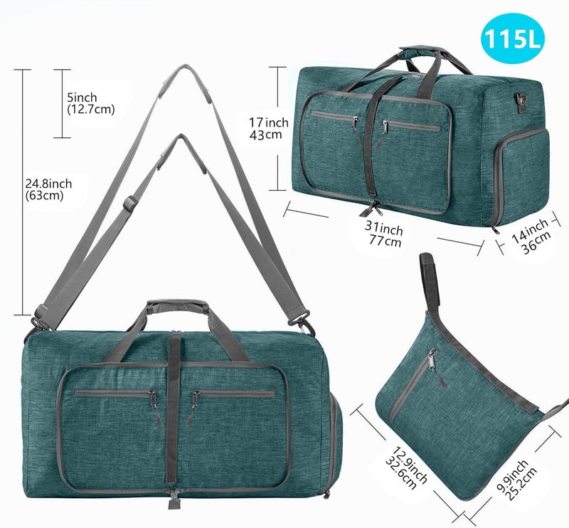 Vomgomfom Travel Duffle Bag for Men, 65L Foldable Travel Duffel Bag with Shoes Compartment Overnight Bag for Men Women Waterproof & Tear Resistant - Image 2
