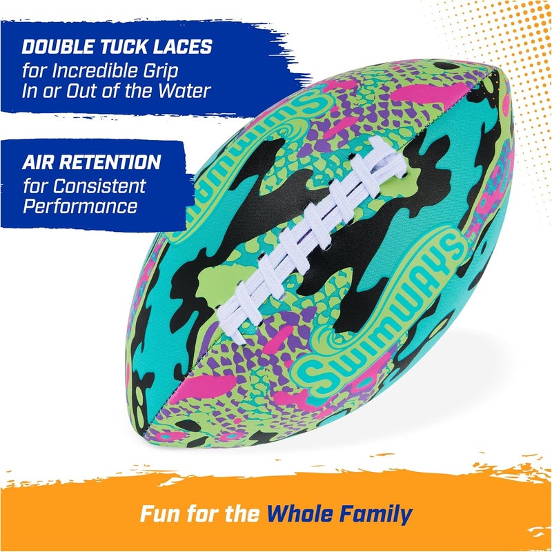 SwimWays Hydro Waterproof Football, Outdoor Games for Adults and Kids, Swimming Pool Accessories and Pool Party Games,9.25 Inches, Green - Image 5