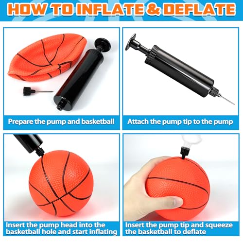 Hymaz 36 Pcs 4 Inch Mini Basketballs Ball for Kids, Rubber Small basketballs with Pump for Kids Basketball Gifts - Inflatable Ball for Basketballs Hoop, Geart for Sports Beach Pool Theme Party Favor - Image 5