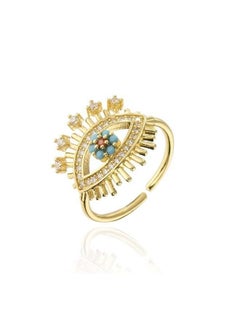 Gold Evil Eye Rings Mountain Ring Stackable Ring Open Wrap Ring