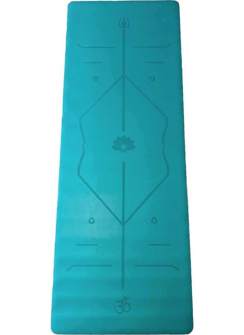 Yogatime Rubber Yoga Mat Laser Line 5 Mm. Blue  - Image 1