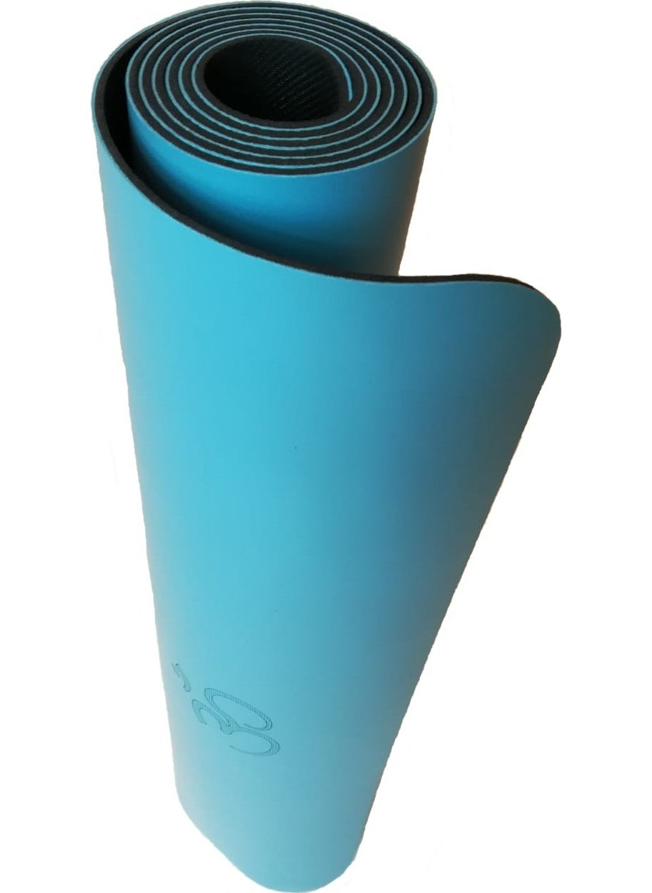 Yogatime Rubber Yoga Mat Laser Line 5 Mm. Blue  - Image 3
