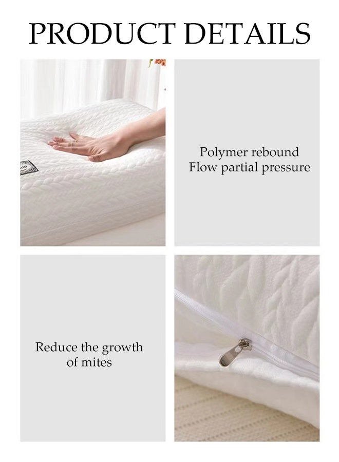 DUNISO 1 Pair of Knitted Cotton Massage Pillow Ergonomically Comfortable Sleep Pillows Medium Support Polymer Rebound Pillow Breathable Soft Washable 3D Structured Protect Cervical Spine Pillow for Neck, Back, Side Sleepers - Image 5