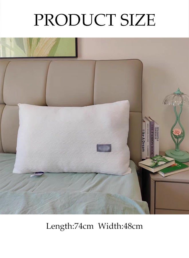 DUNISO 1 Pair of Knitted Cotton Massage Pillow Ergonomically Comfortable Sleep Pillows Medium Support Polymer Rebound Pillow Breathable Soft Washable 3D Structured Protect Cervical Spine Pillow for Neck, Back, Side Sleepers - Image 4