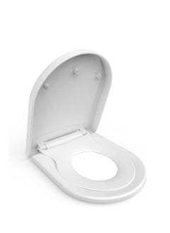 2-in-1 Elongated Toilet Seat, Family Toilet Seat with Child Seat Built-in, Training Toilet Seat for Toddlers, Soft Close& Quick Release Function, for Adult and Child