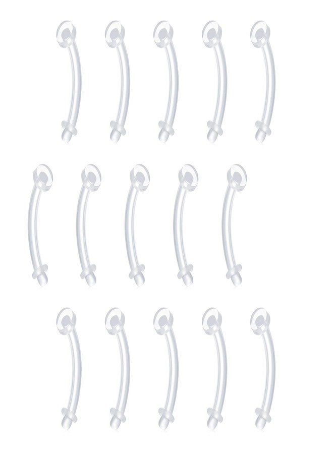 FECTAS 16G Clear Flexible Plastic Daith Rook Earrings Eyebrow Rings Curved Barbells Belly Piercing Retainers 15PCS - Image 1