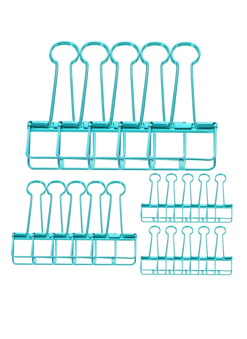 KASTWAVE - 20Pcs Binder Clips for Office Binder Clips Wallet Dovetail Clip Clip Test Paper Holder Paper Clip Securing Clip Large Binder Clips Binder Small Folder(Blue) - Image 1