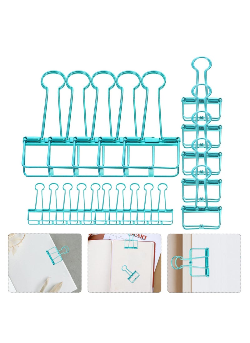 KASTWAVE - 20Pcs Binder Clips for Office Binder Clips Wallet Dovetail Clip Clip Test Paper Holder Paper Clip Securing Clip Large Binder Clips Binder Small Folder(Blue) - Image 1