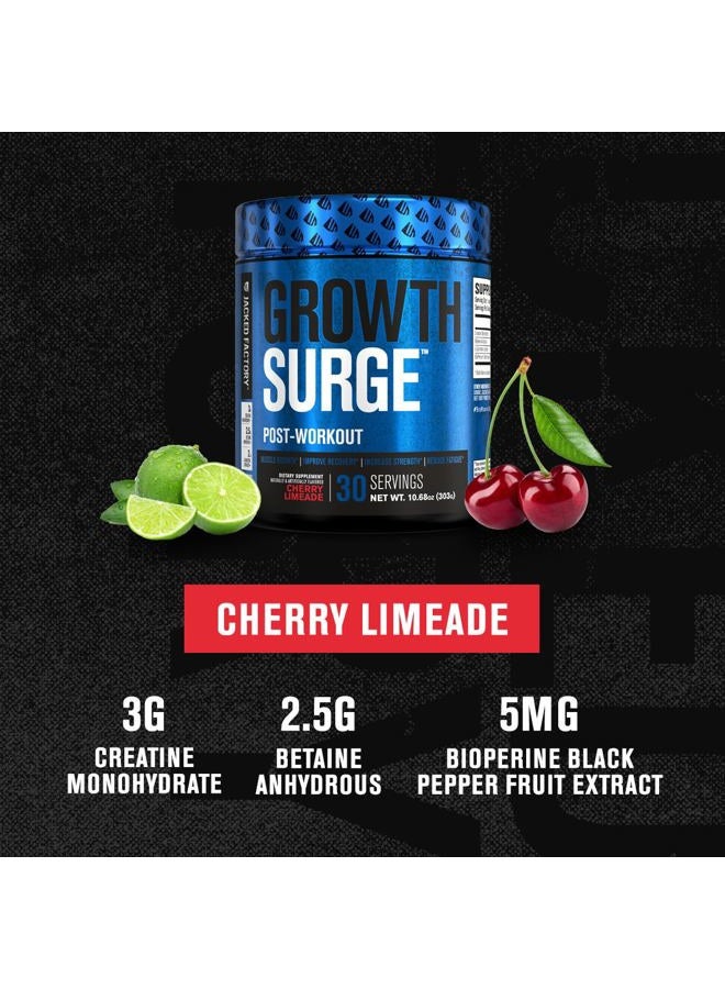 Jacked Factory Growth Surge Creatine Post Workout w/L-Carnitine - Daily Muscle Builder & Recovery Supplement with Creatine Monohydrate, Betaine, L-Carnitine L-Tartrate - 30 Servings, Cherry Limeade  - Image 3