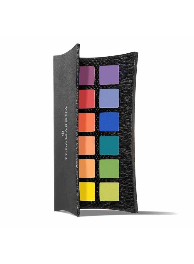 Illamasqua Artistry Eyeshadow Palette Experimental - Highly Pigmented Satin Matte and Metallic Shimmer - 12 Versatile Shades - Vegan - Image 1