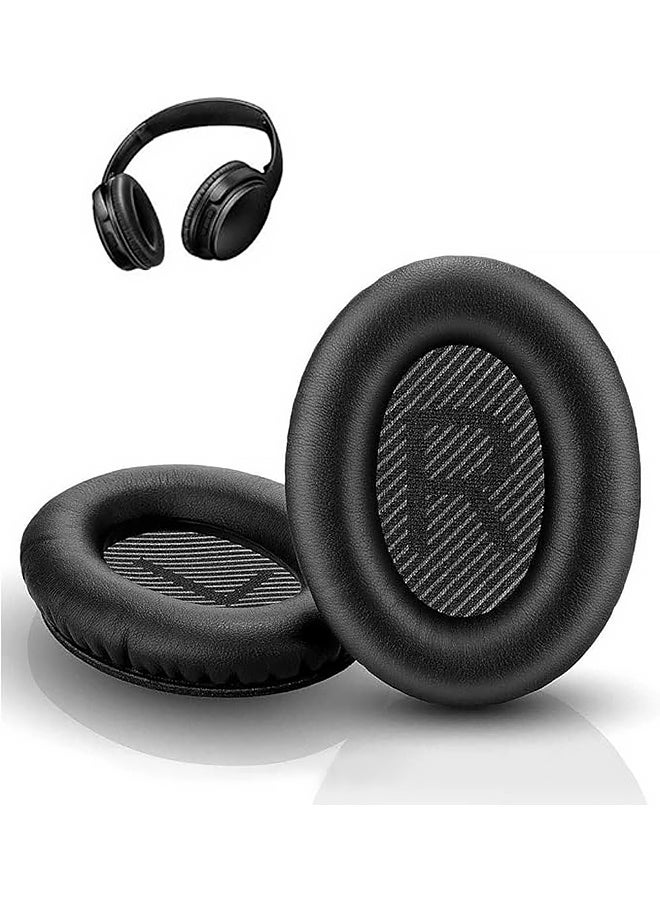 2PCS Headphones Replacement Ear Pads - QC35,QC35ii Replacement Earpads Cushion - Compatible with Bose Quiet Comfort35,QC45,QC25,QC35ii,QC15,AE2,AE2i-Comfortable & Durable(Black)
