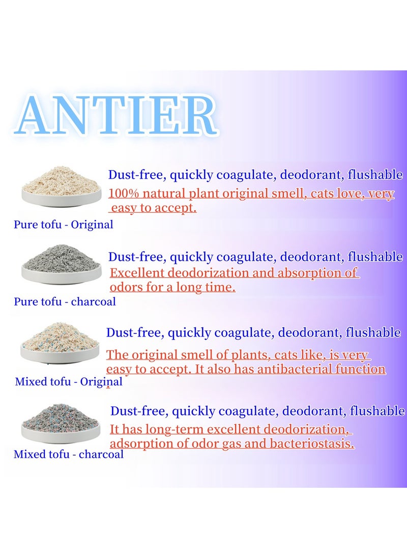 ANTIER - 6L(2.5KG)Mixed tofu original cat litter，Innovative Mixed Tofu Cat Litter for Easy Odor Control, Strong Clumping, Eco-Friendly, and Mess-Free Cleanup - Image 1
